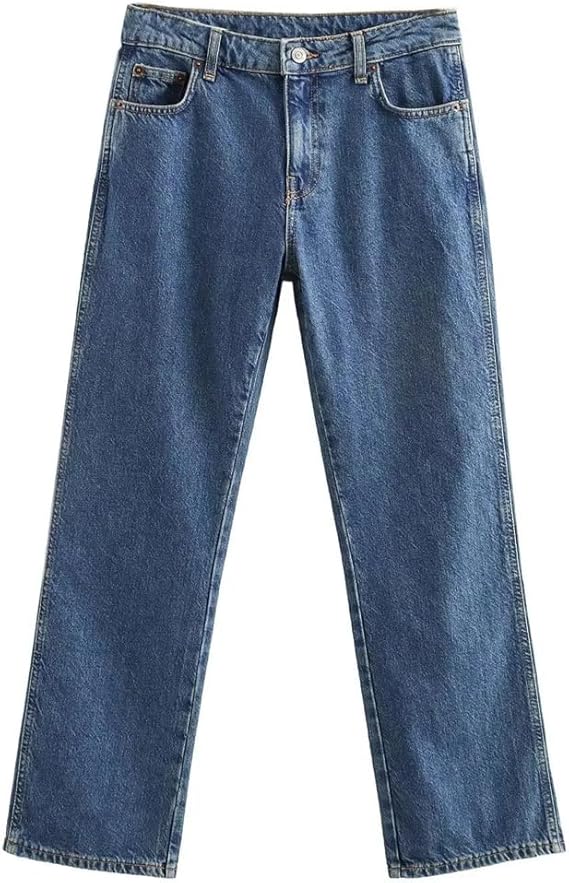 Vsadsau Women European American Lapel Denim Shirt High Waist Denim Pants Pullover Slim Top Button Pant