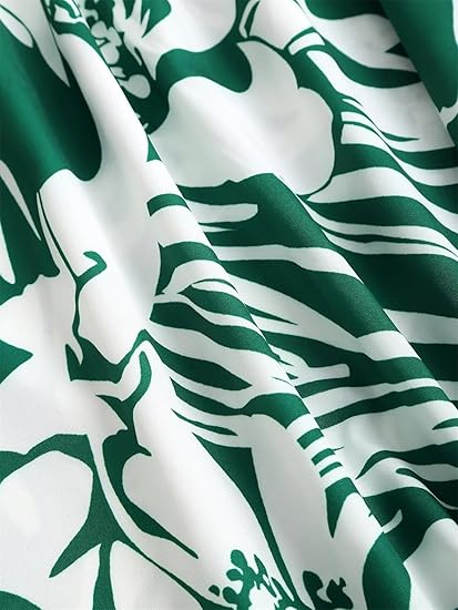 Women's Spring European and American Clothing A Round-Neck Dress with Floral Prints